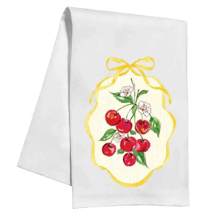 Cherries with Yellow Bow Kitchen Towel