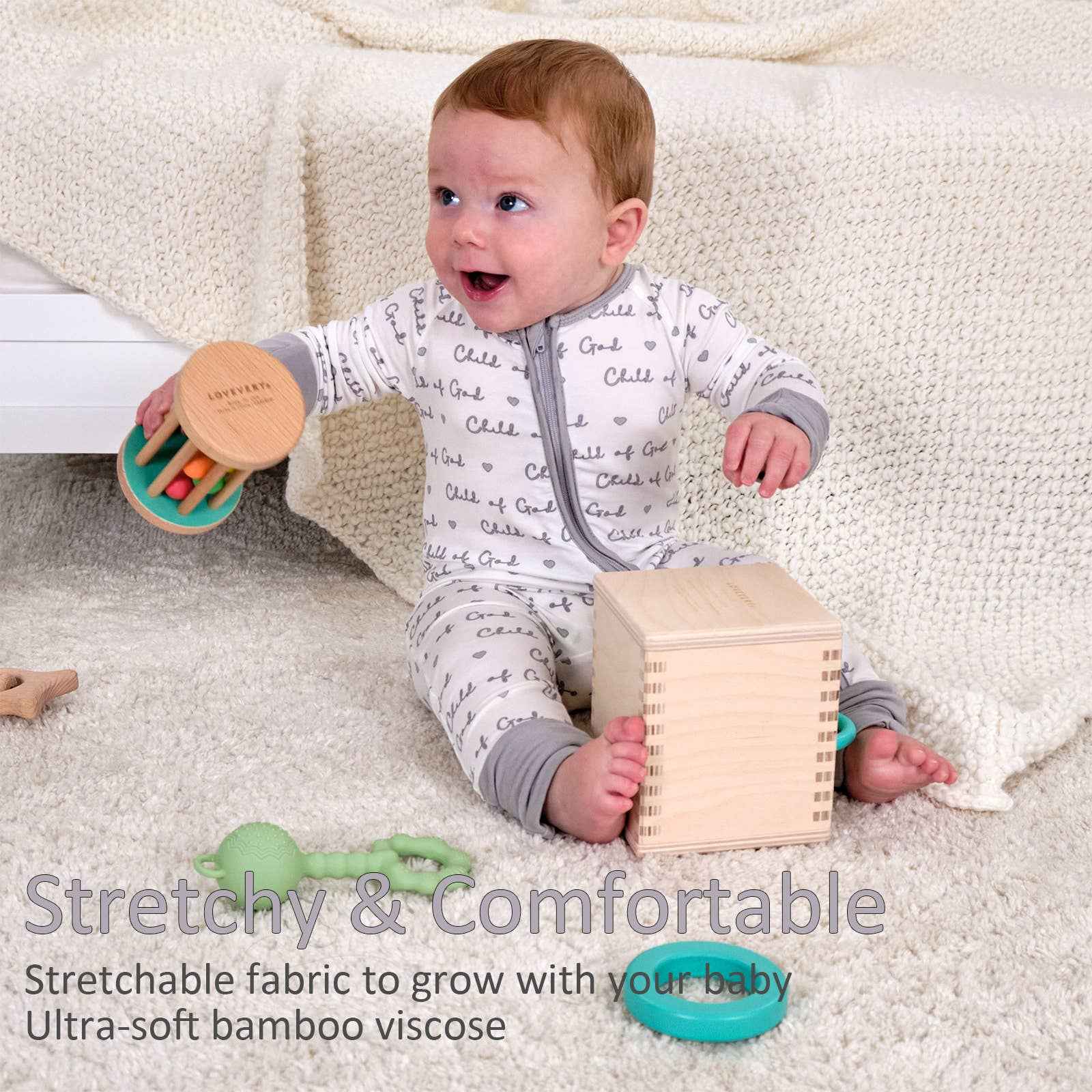 LollyBanks - Bamboo Baby Convertible Zipper Pajamas - Child Of God