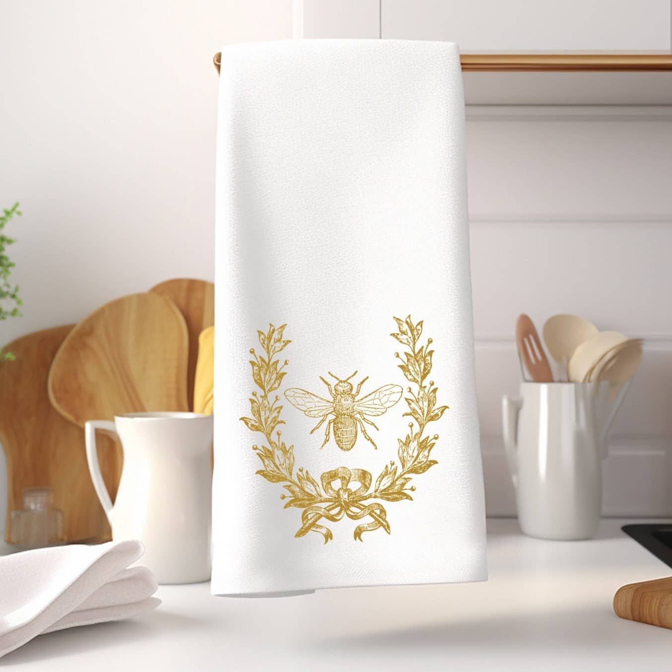 Gold Bee & Crest, French Inspired Luxury Towels, 3 Sizes