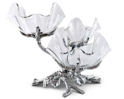 Grape Acrylic Bowls 3-Tiered Stand