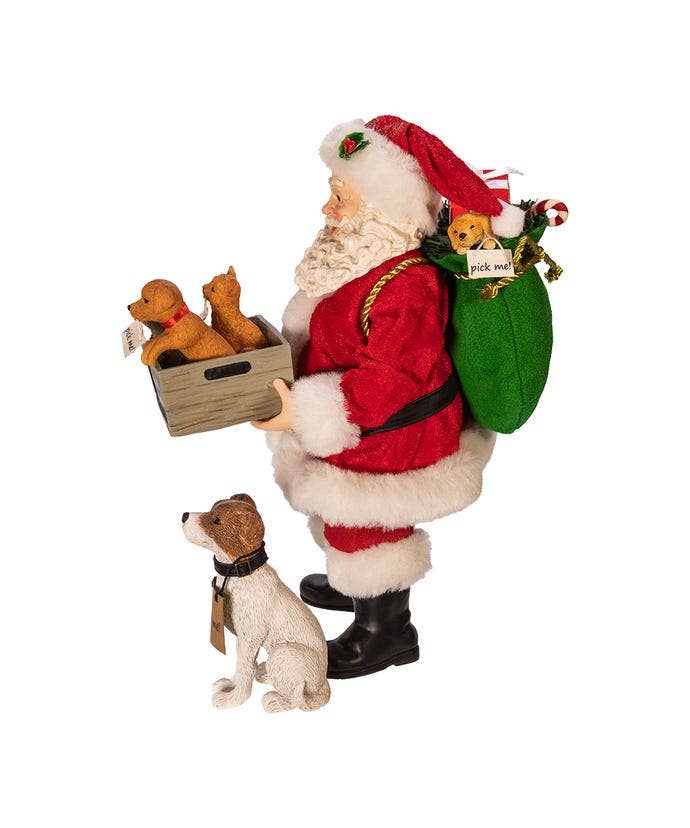 Kurt S. Adler, Inc. - 10.5"ADOPT A PET SANTA+DOG 2PC