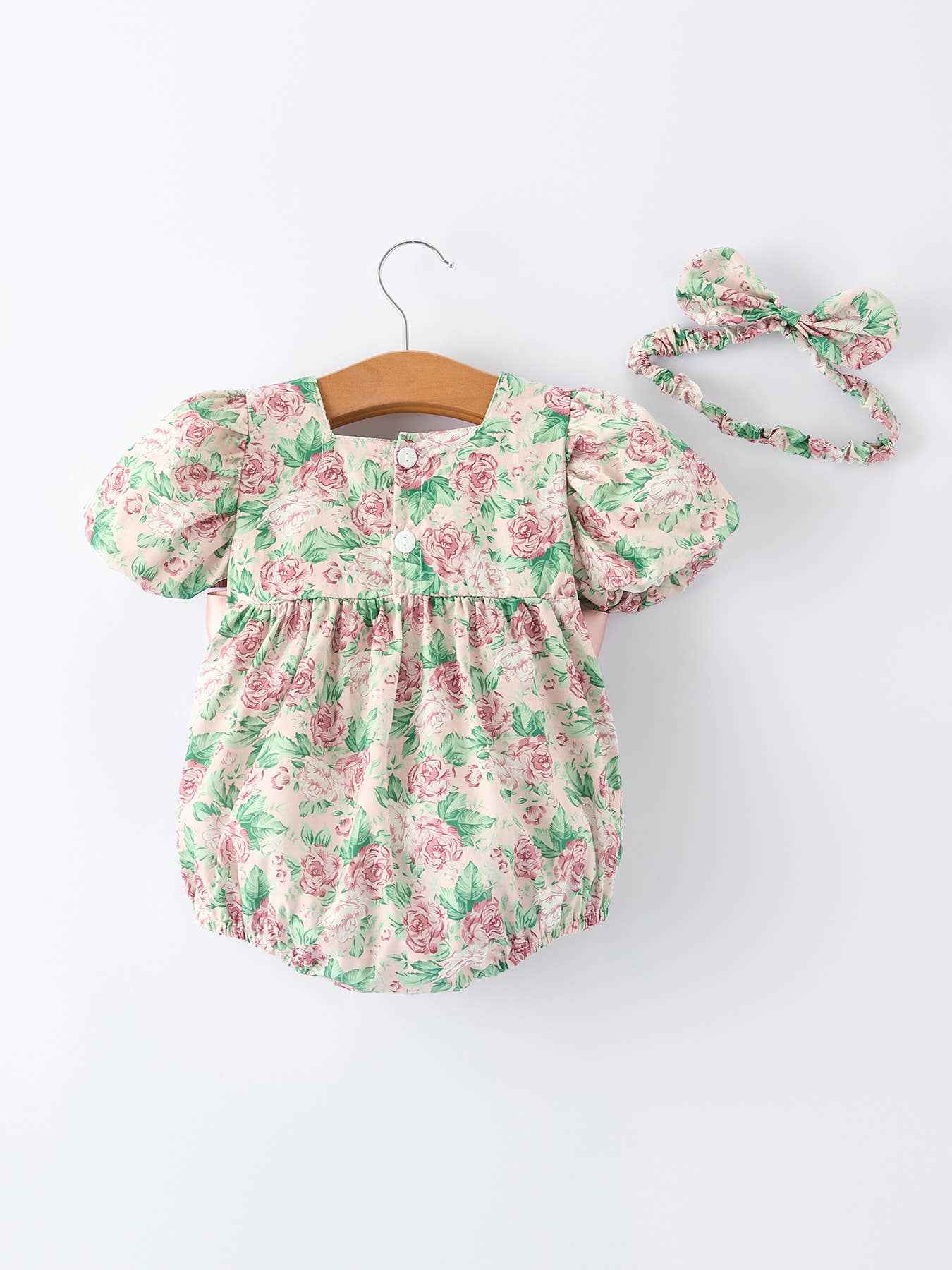 Vintage Rose Baby Girls Romper: 12M