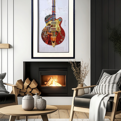 3D Collage Art | Elvis Guitar (40"X20")