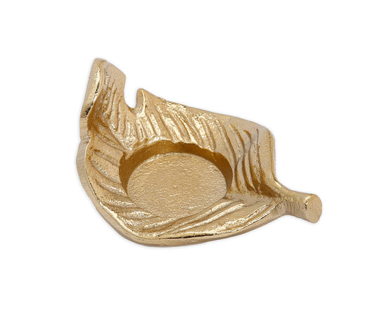 Gold Leaf Tea Light Holder