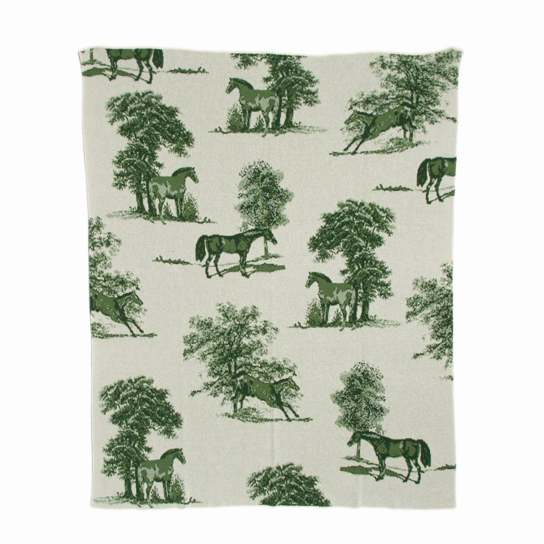 Equestrian Toile Throw Blanket - Thumbnail 4