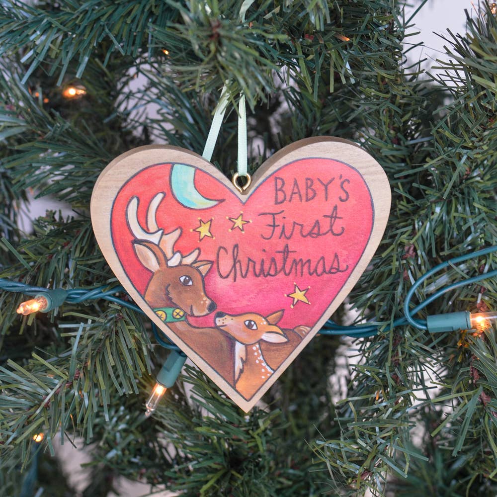 Palitos - Adorno navideño para el primer bebé "El pequeño ayudante de Papá Noel"