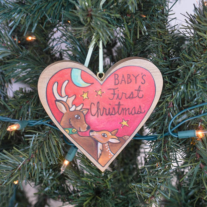 Palitos - Adorno navideño para el primer bebé "El pequeño ayudante de Papá Noel"