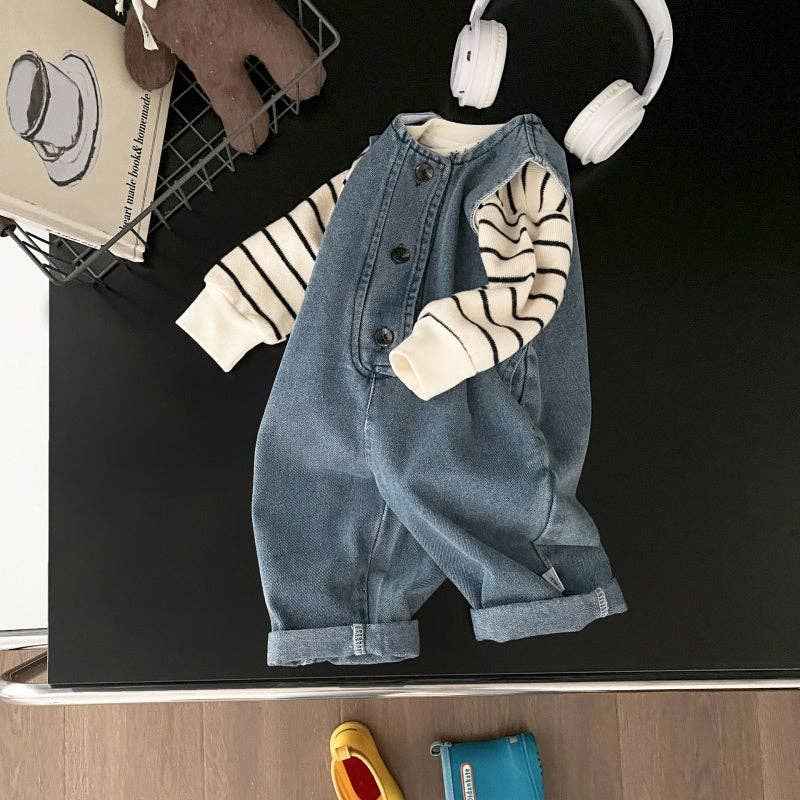 Baby Denim Overalls Set: Pant / 18-24M