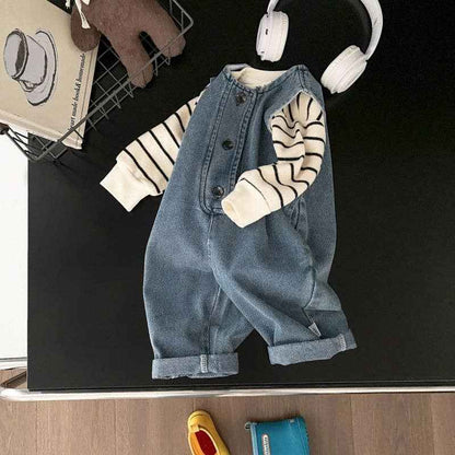 Baby Denim Overalls Set: Pant / 18-24M