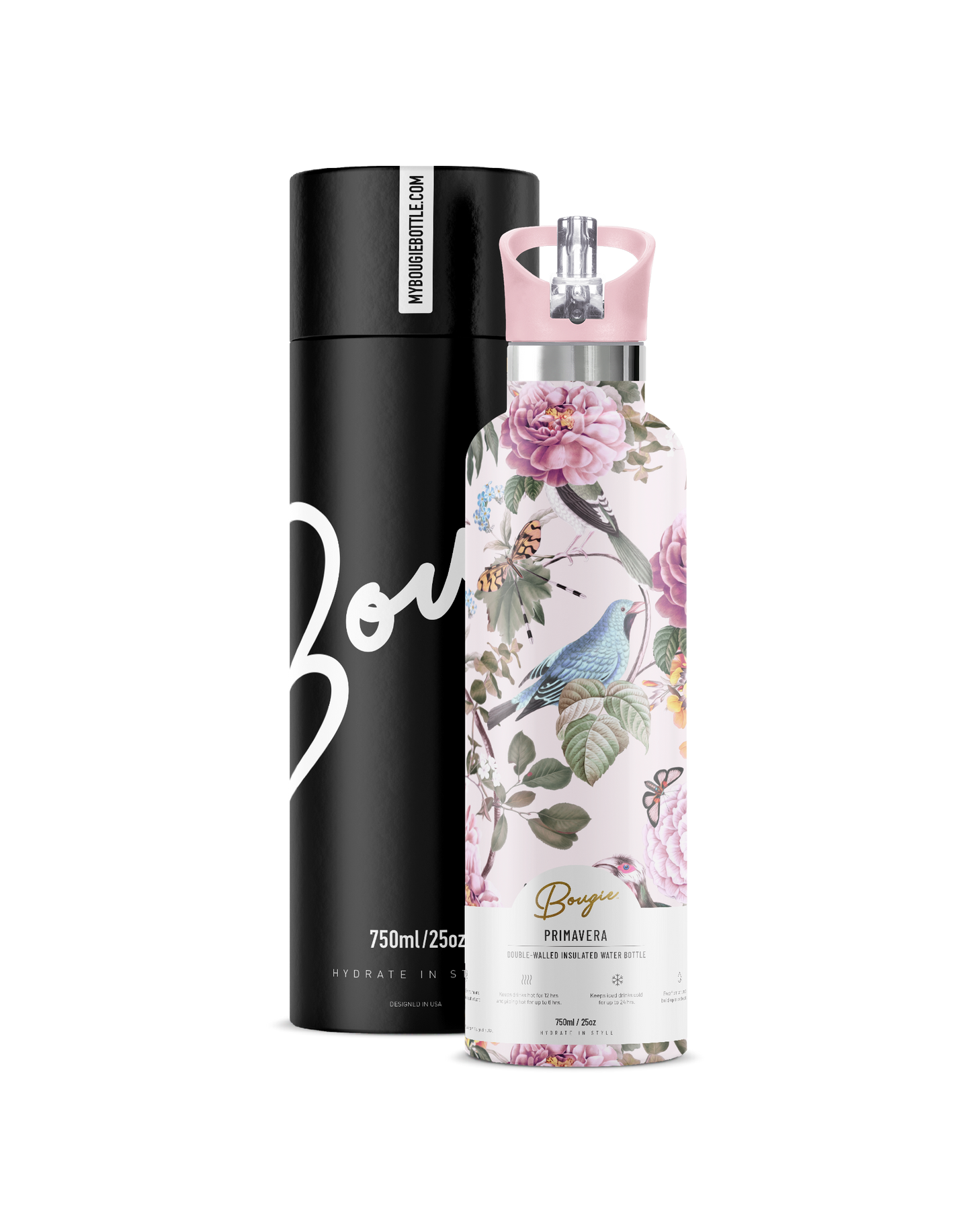 Primavera | Butterfly Bird 25 oz Insulated Water Bottle