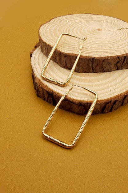 JOSSLYN de wall to wall - PENDIENTES DE ARO RECTANGULARES GRABADOS | 51E2062578