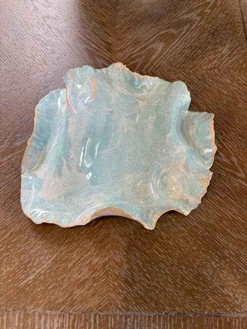 Undulating Seafoam Tide Handmade Ceramic Sculptural Tray