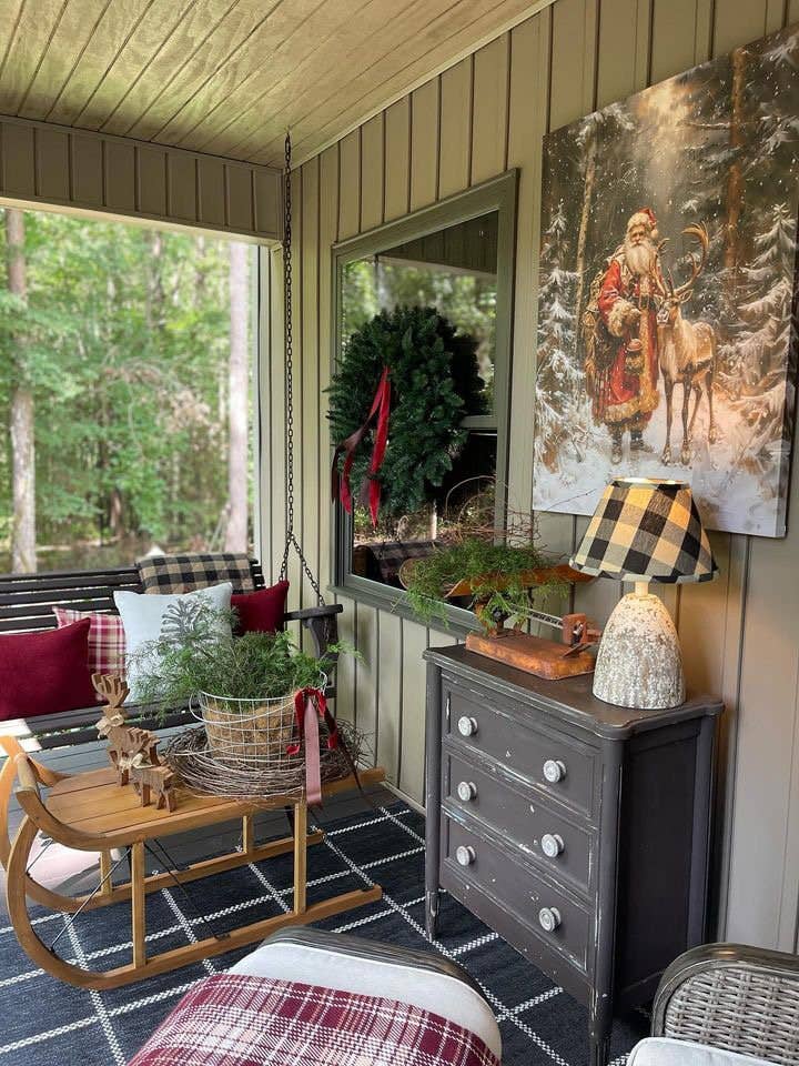 Woodland Santa Claus Rustic Christmas Canvas Wall Art