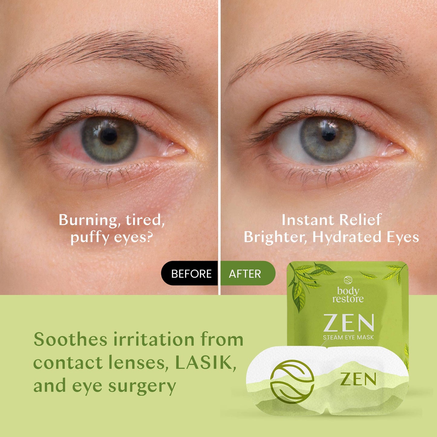 body restore - Green Tree Steam Eye Mask (5 pack)