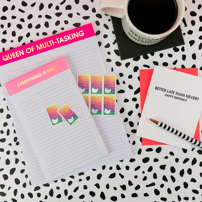 Chez Gagné - Everything Is Fine - Lined Notepad - Pink - 65 perforated pages - 5x8