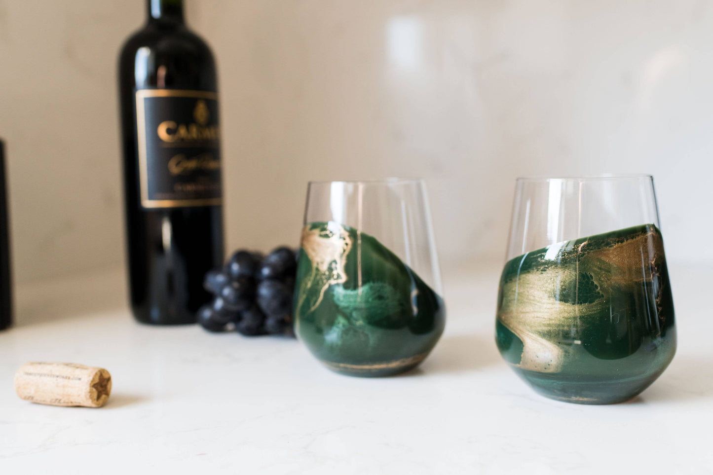 Resin Accented Wine and Entertaining Glasses Set - 2
