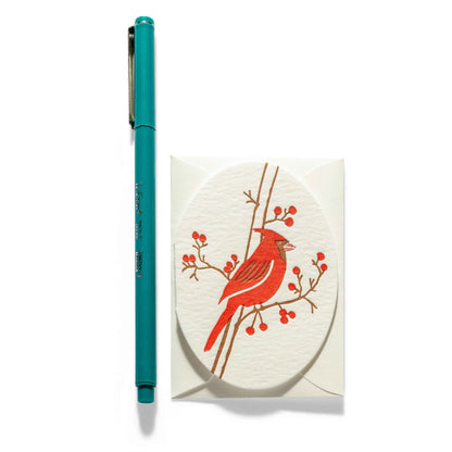 Mini Letterpress Enclosure Card | Cardinal