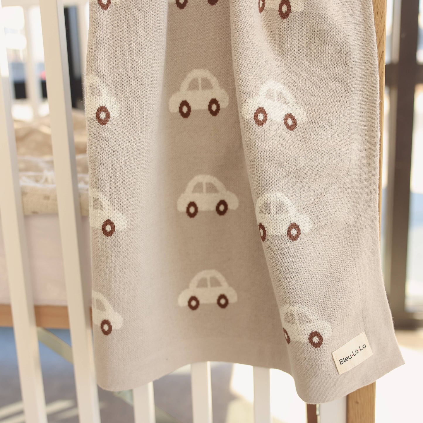 Receiving Swaddle Baby Blanket - Cars: Cream