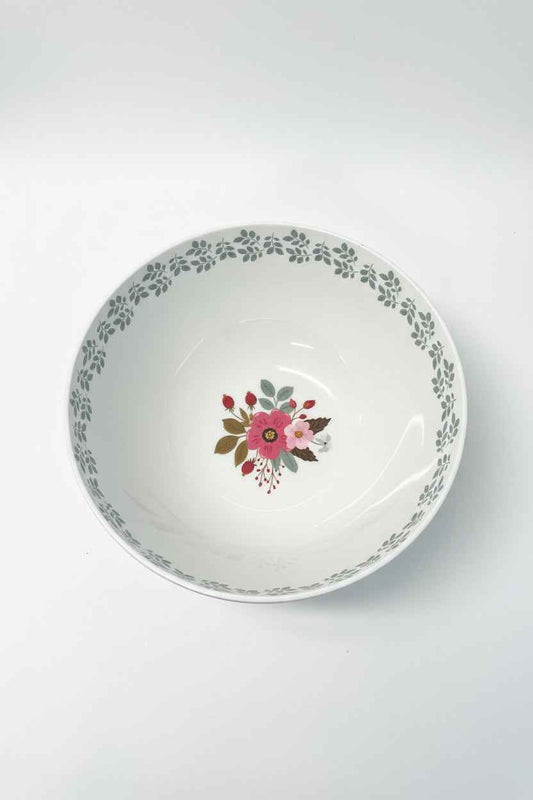 Floral Serving Bowl Dimensions: 11 3/8" W. x 11 3/8" D. x 5 1/4" H.