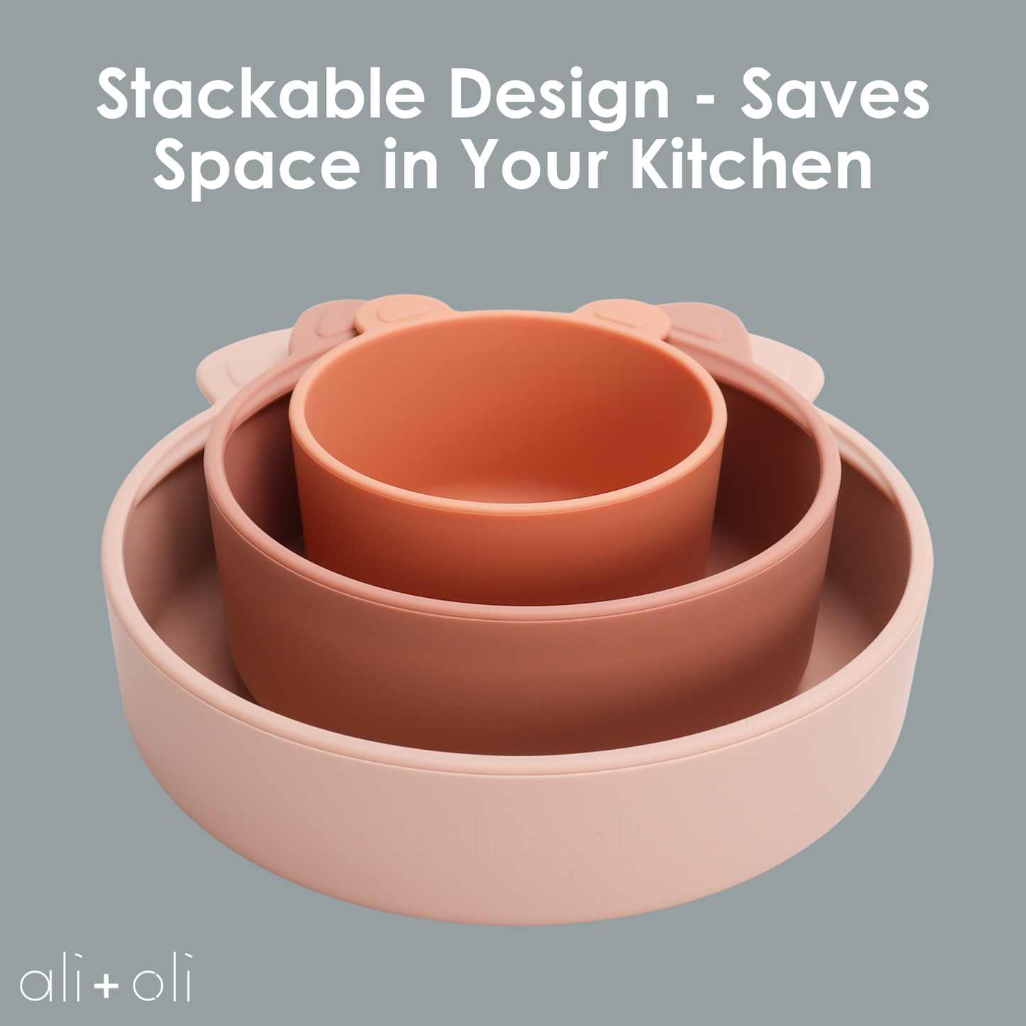 (3pc) Stackable Snack Bowl Set (Terracotta-Blush)