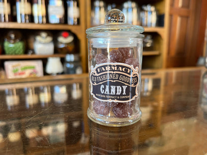 Old Fashioned Apothecary jar/ Vintage Huckleberry Candy
