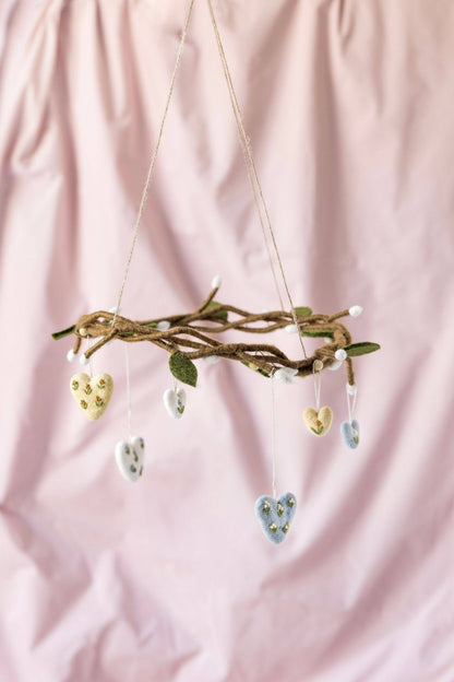 Gry and Sif - Mini Heart w/Flower Embroidery
