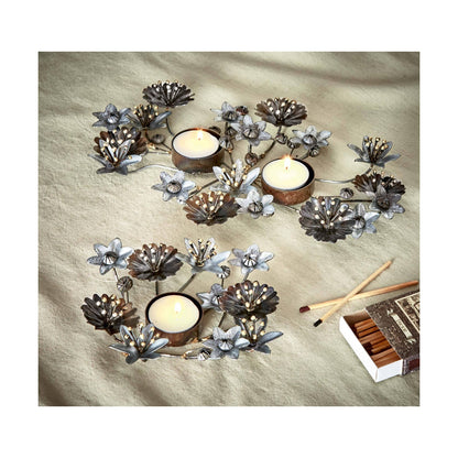 Artisan Botanical Flora Multi Tealight Holder, 12"