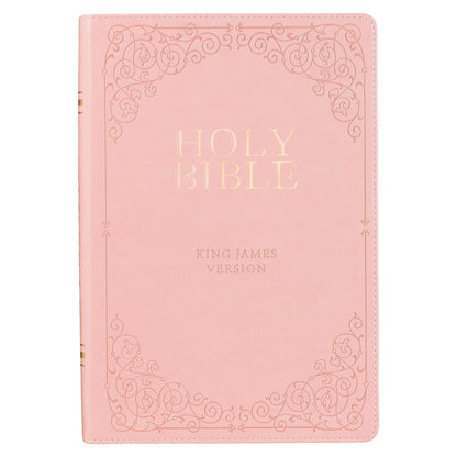 Christian Art Gifts - KJV Bible Giant Print Full-size Faux Leather, Pink