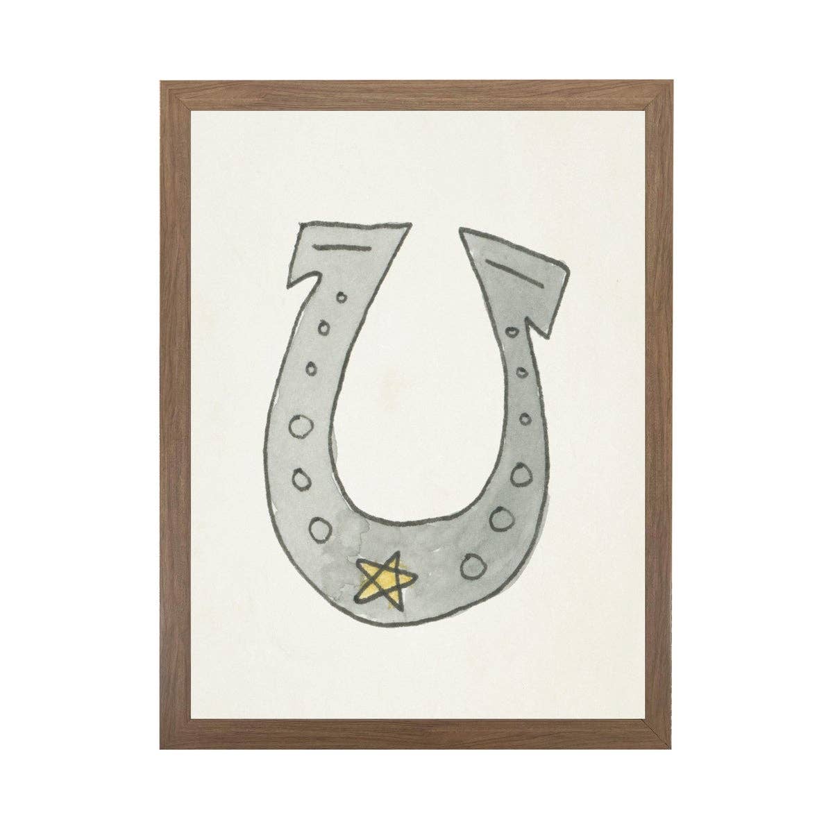 Watercolor Horseshoe With Star