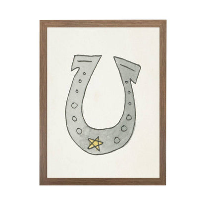 Watercolor Horseshoe With Star