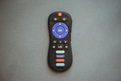 Remote Control Silicone Teether Toy Black Clip- Baby Gift