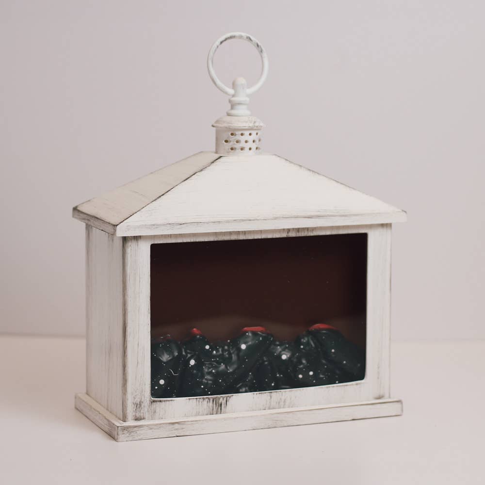A Cheerful Giver - White Traditional Fireplace Lantern