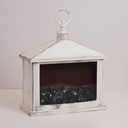 A Cheerful Giver - White Traditional Fireplace Lantern