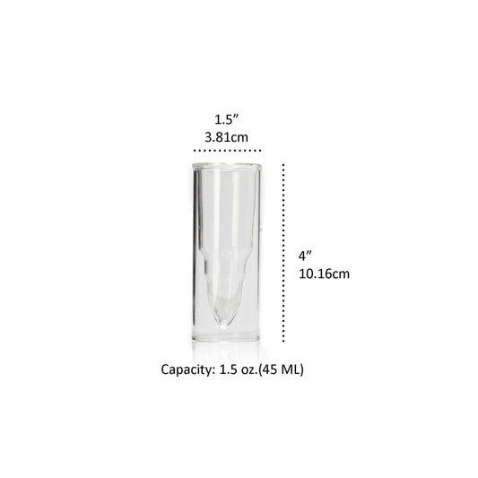 50 Caliber Shot Glasses Set - Set of 4 - Each holds 2 Ounces