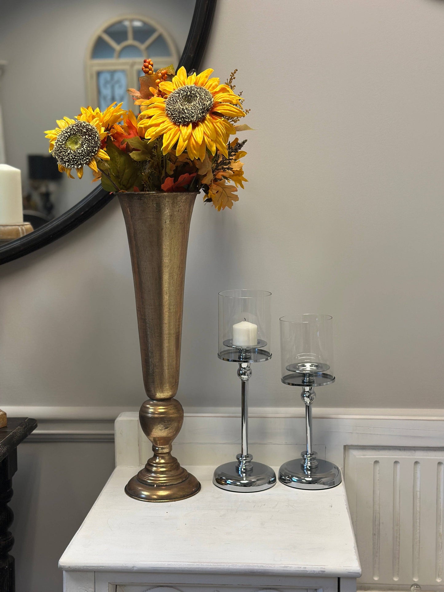 Vagabond Vintage - Tall Gold Trumpet Vase