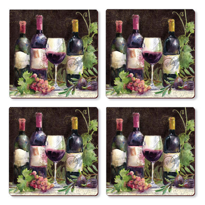 Cala Home Rustic Wine Boxed Hardboard Coaster 4pk