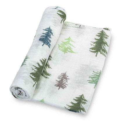 LollyBanks - Pine Tree Baby Muslin Swaddle Blanket