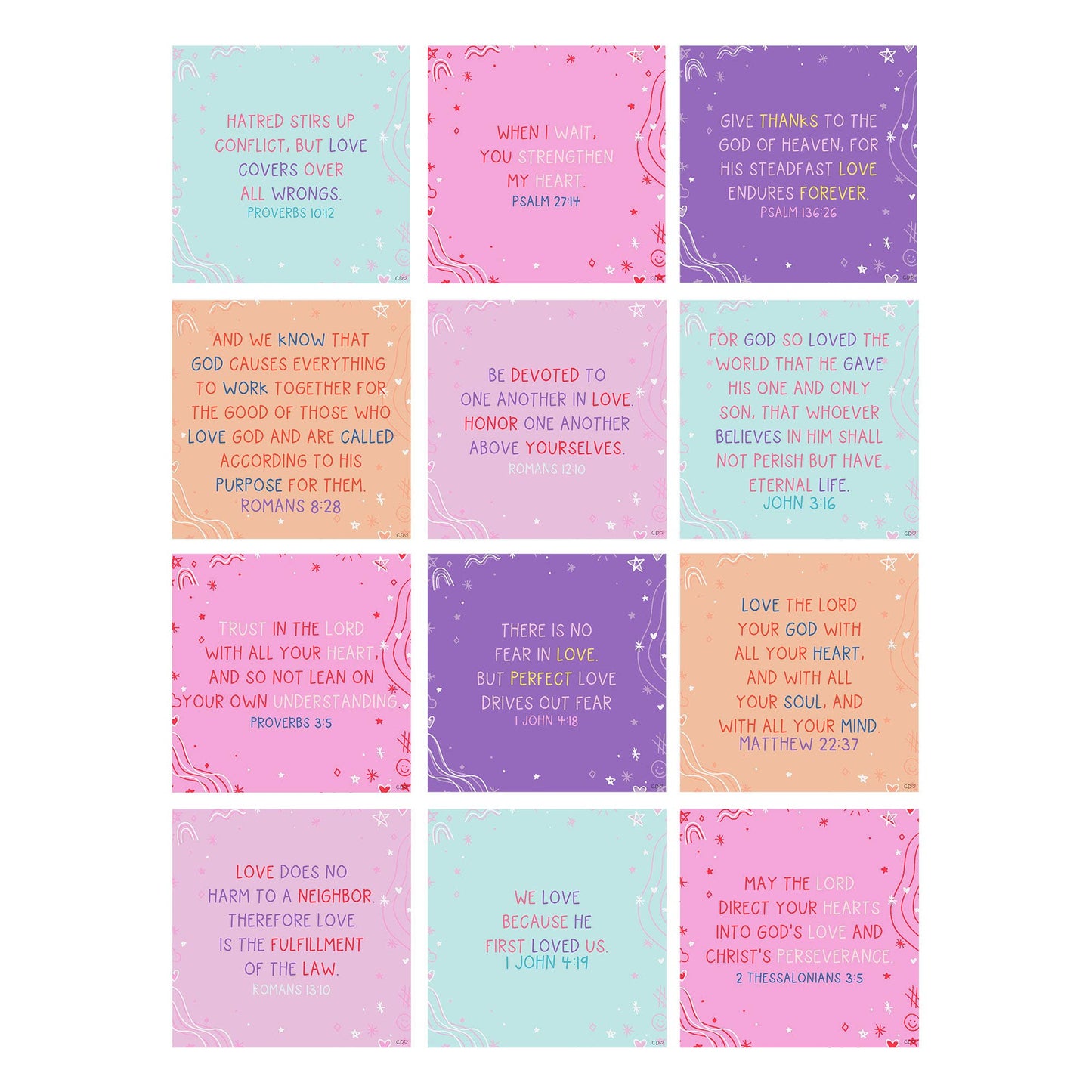 Verses for Love – Bible Verse Card Set with Display Stand