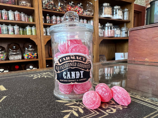 Apothecary Jar Old Fashioned hot Cinnamon Hard Candy Glass
