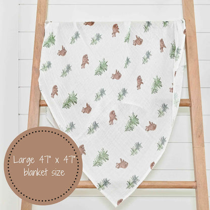 LollyBanks - Bear Cub Baby Muslin Swaddle Blanket