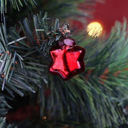Glass Red Christmas Ornaments -Set of 25