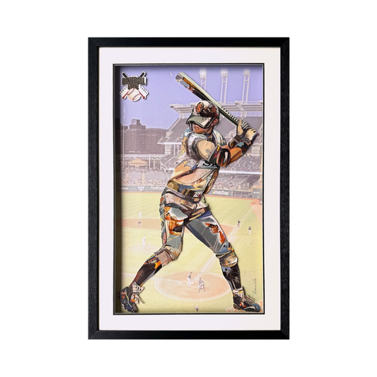 3D Collage Art | Baseball Player (36"x24")