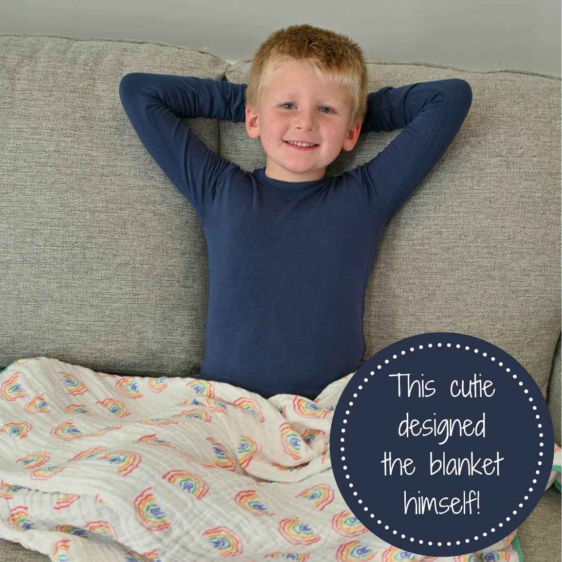LollyBanks - Somewhere Over The Rainbow Baby Toddler Muslin Quilt