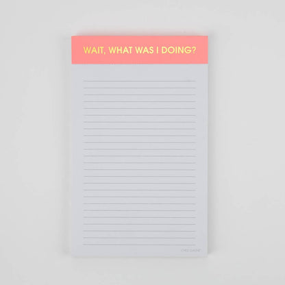Chez Gagné - Wait, What Was I Doing? - Lined Notepad - Coral Pink - 65 perforated pages - 5x8