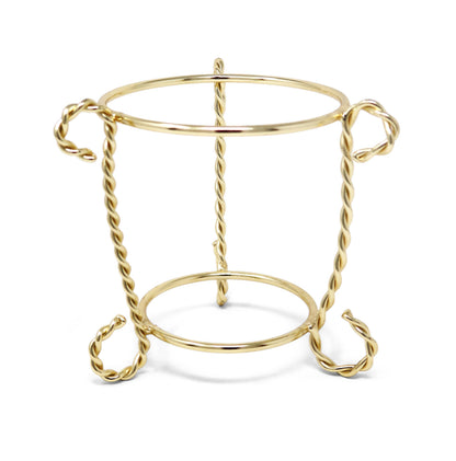 Glass Candle Holder on Gold Brass Stand, 4"
