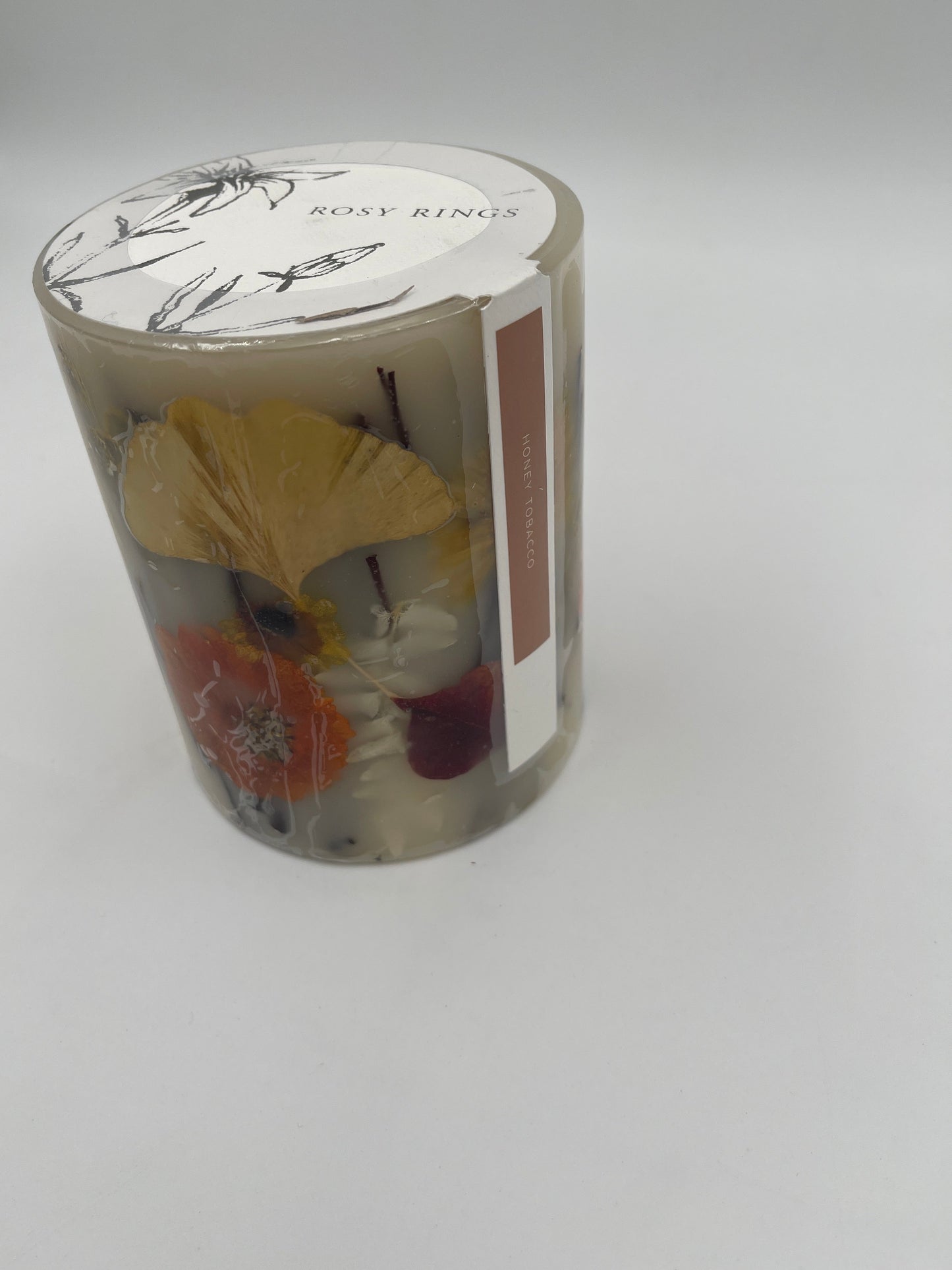 Small Round Botanical Candle-Honey Tobacco