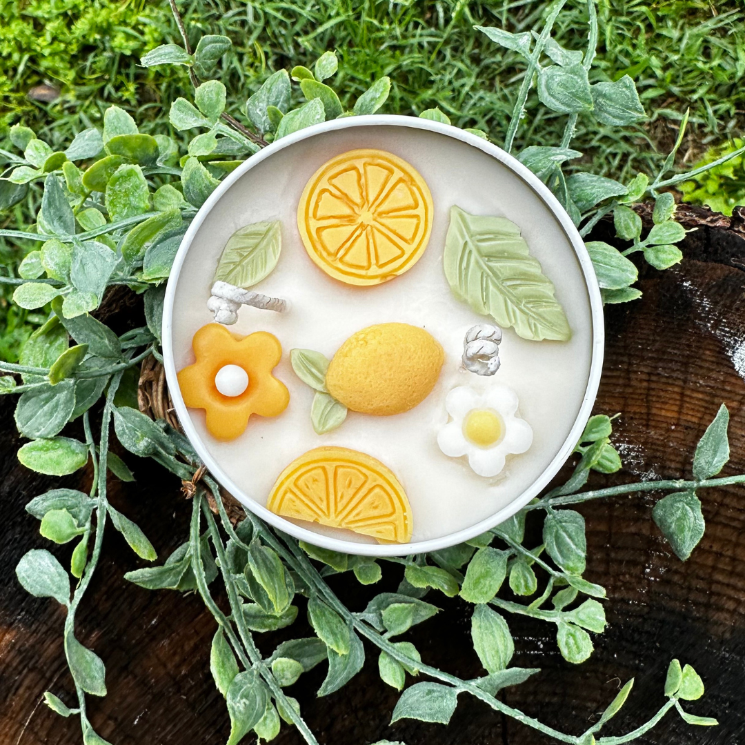 Lemons and Daisies Tin Candles