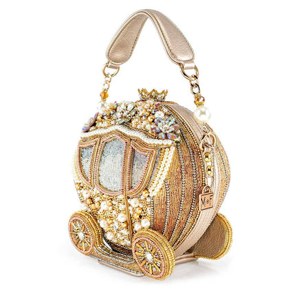 Mary Frances Dream Big Beaded Gold Carriage Handbag