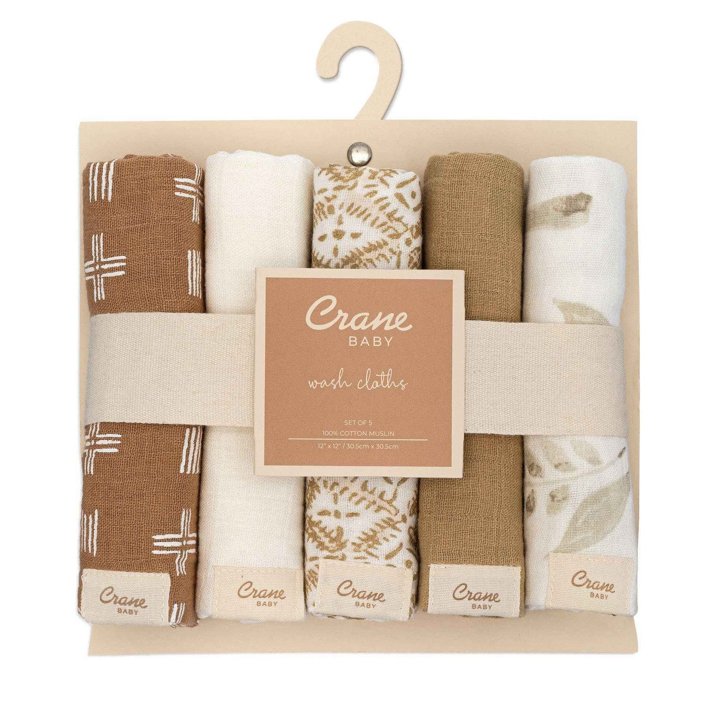 Crane Baby - Kendi 5-pc. Wash Cloth Set (Safari Animal)