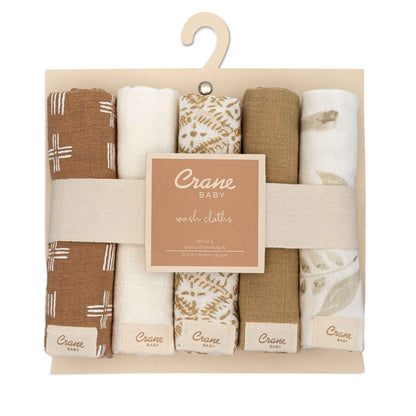 Crane Baby - Kendi 5-pc. Wash Cloth Set (Safari Animal)